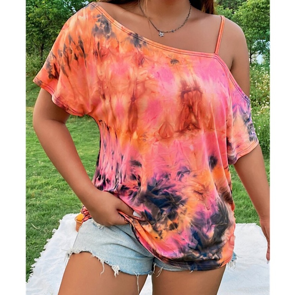✨ SHEIN Tie-Dye Off Shoulder Tunic Top ✨